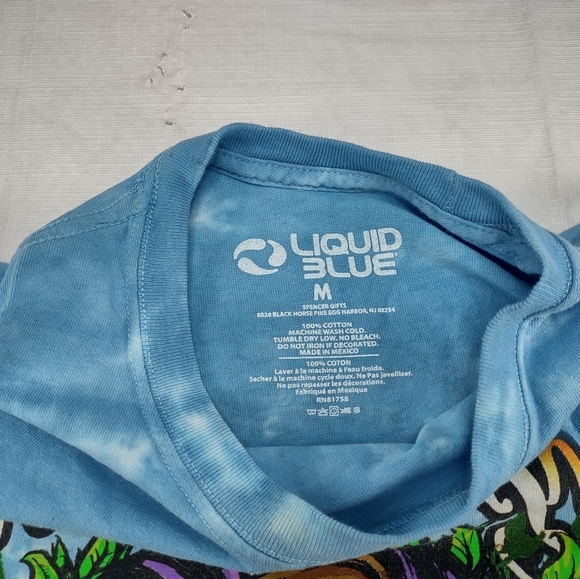 Liquid Blue Alice in Wonderland Mad Hatter Double Sided Short Sleeve Tee Medium - Picture 10 of 11